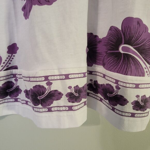 Ingear NWT Womens Purple Flower Sleeveless White Dress Bathing Suit Coverup M - Picture 6 of 6